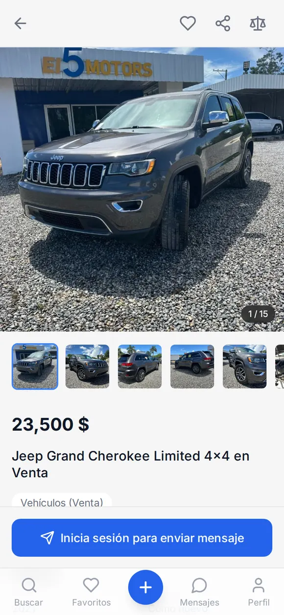 Captura: anuncio de un vehículo en venta
