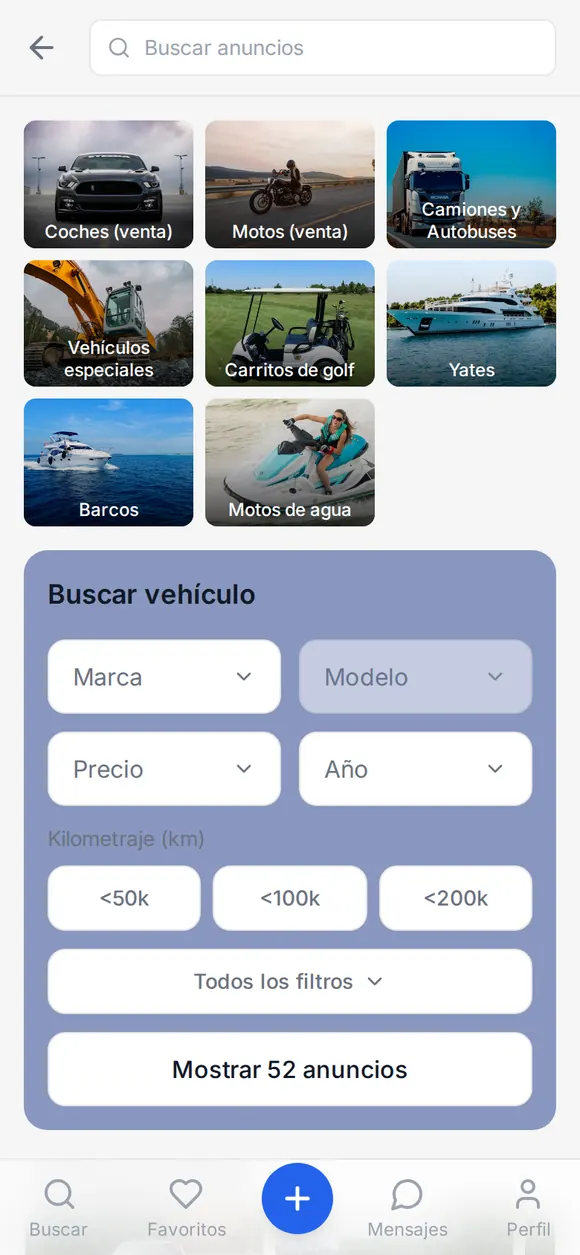 Captura: filtros por marca y modelo