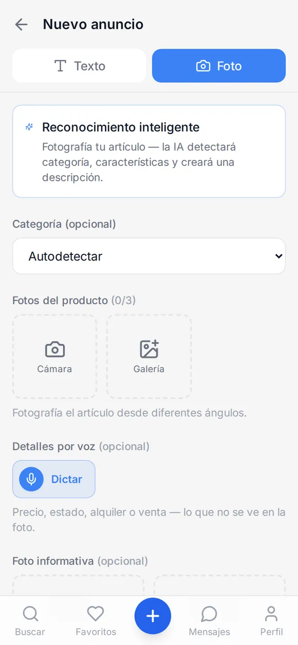 Captura: subir fotos