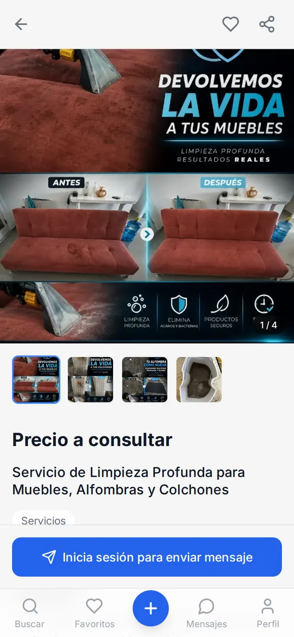 Captura: anuncio de un servicio